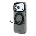 Apple iPhone 18 Pro Max Uyumlu Kılıf TUMI Orjinal Lisanslı M-safe Şarj Özellikli 360 Derece Dönebilen Standlı Transparan Kapak