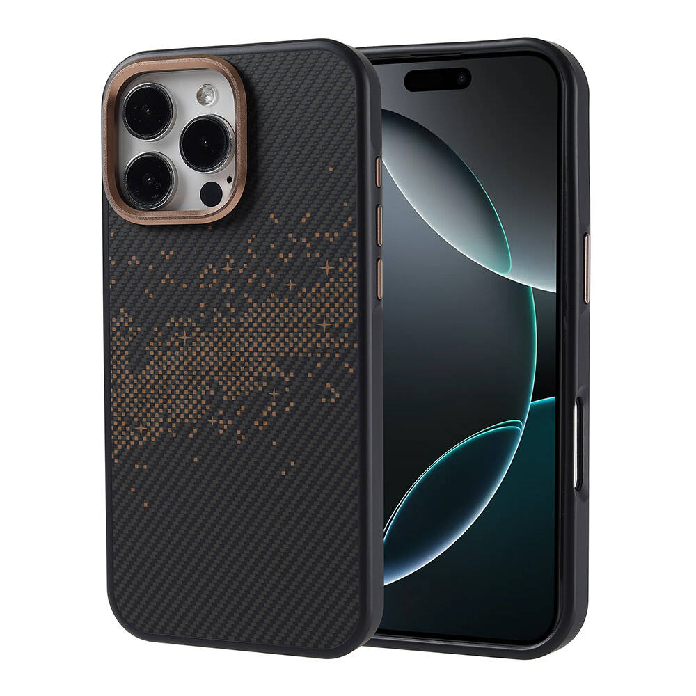 Apple iPhone 16 Pro Max Uyumlu Kılıf M-safe Şarj Özellikli Karbon Fiber Tasarımlı Zore Vave Kapak