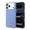 Apple iPhone 18 Pro Uyumlu Kılıf Guess Orjinal Lisanslı M-safe Şarj Özellikli PU Taşlı Metal 4G ve Yazı Logolu Kapak