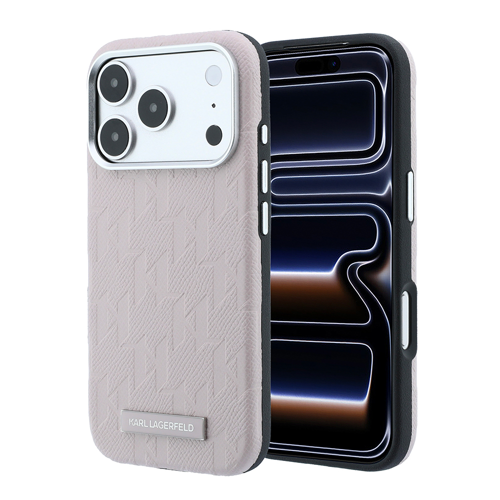 Apple iPhone 18 Pro Uyumlu Kılıf Karl Lagerfeld Orjinal Lisanslı M-safe Şarj Özellikli KL Yazılı Hot Stamp Kapak
