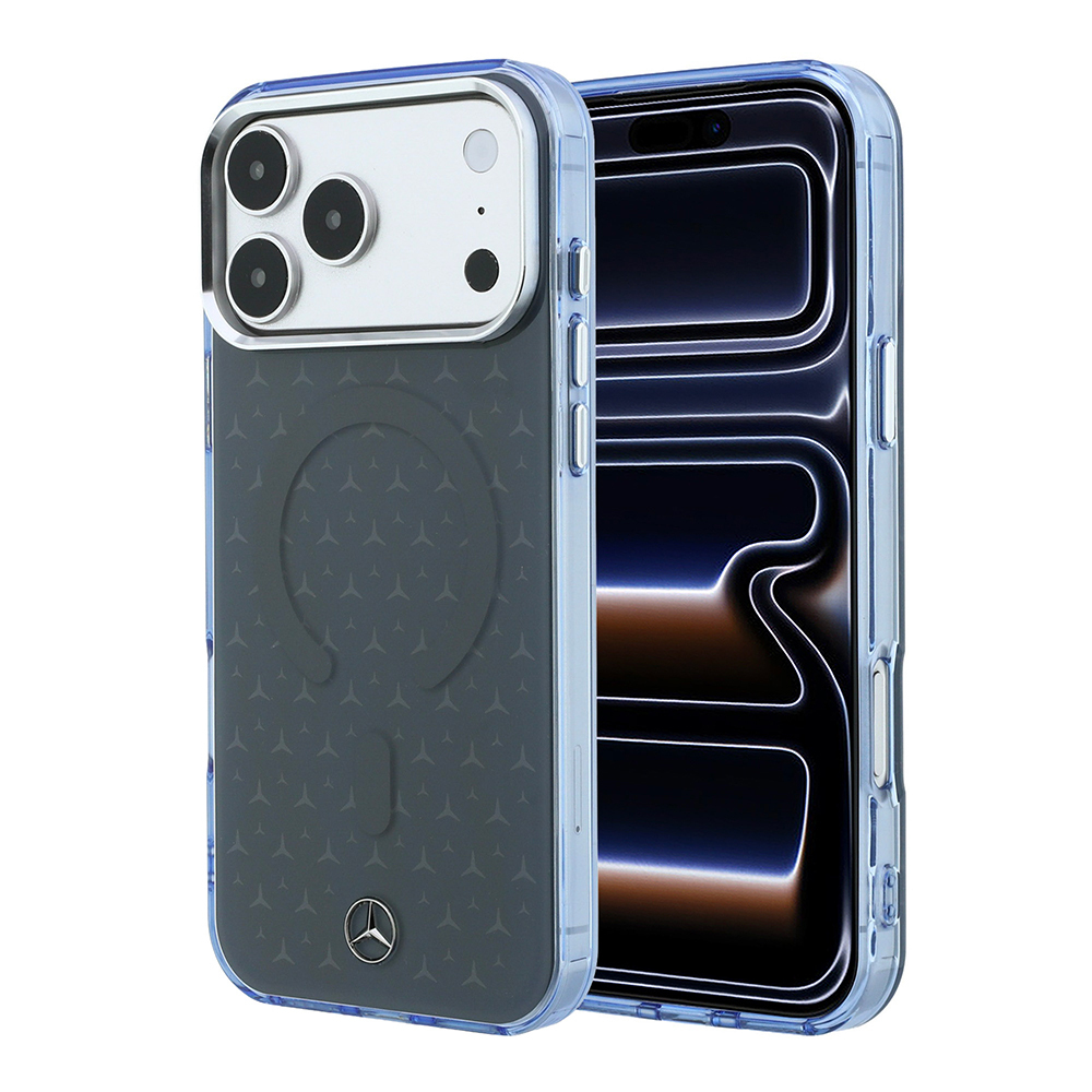 Apple iPhone 18 Pro Max Uyumlu Kılıf Mercedes Benz Orjinal Lisanslı M-safe Şarj Özellikli Çift Katmanlı Yıldız Desenli Sert PC Kapak