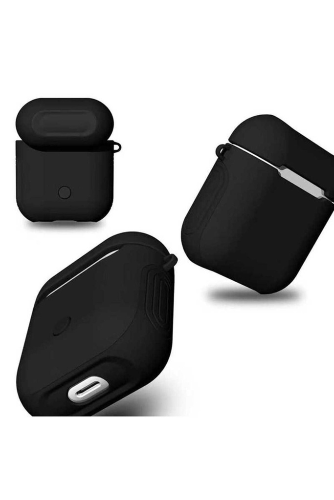 [RNZ-TA18161] Apple Airpods Uyumlu Kılıf Zore Shockproof Silikon (Siyah)