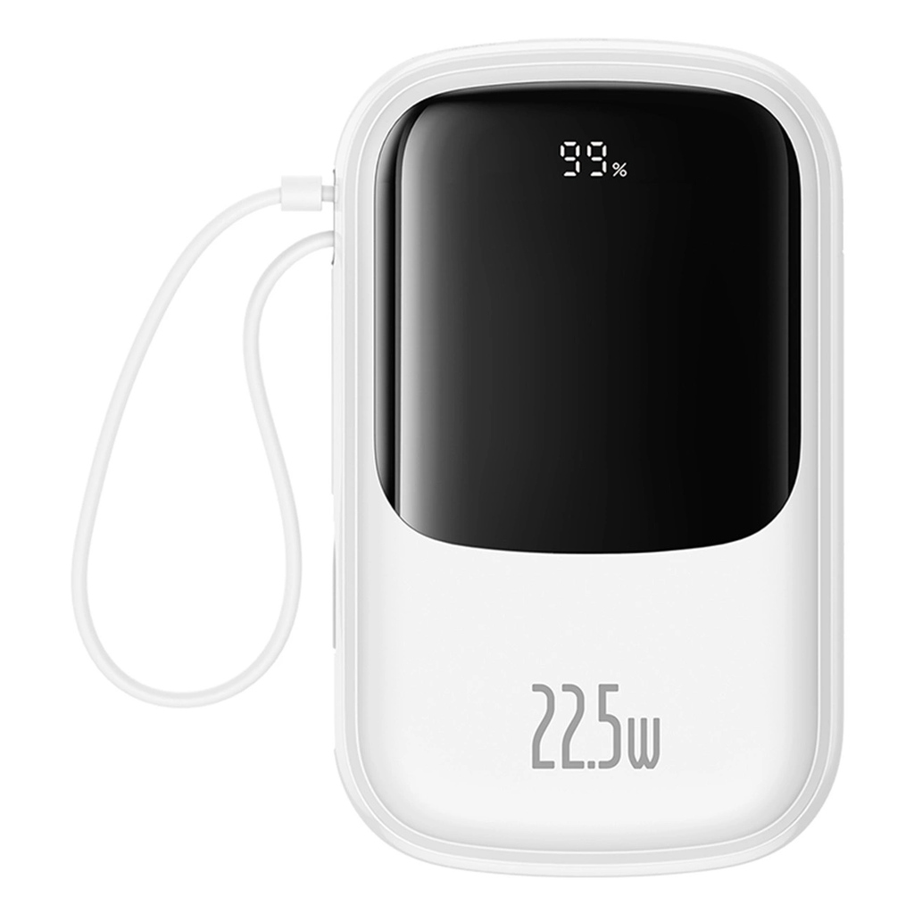 Baseus Qpow Pro+ Plus 20.000mAh 22.5W Dijital Ekran Powerbank Hızlı Şarj Type-C Kablolu iPhone 15/16 Tüm Seriler Uyumlu!