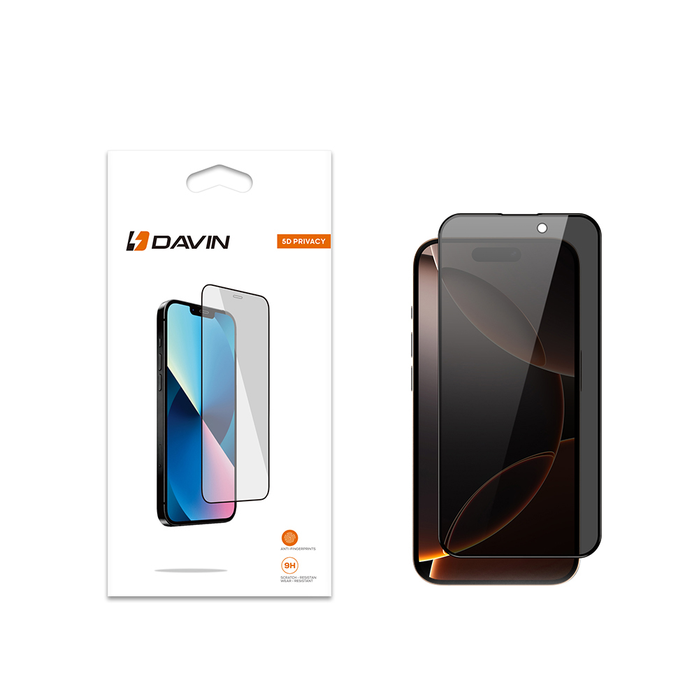 Apple iPhone 16 Pro Uyumlu Davin 5D Privacy Cam Ekran Koruyucu