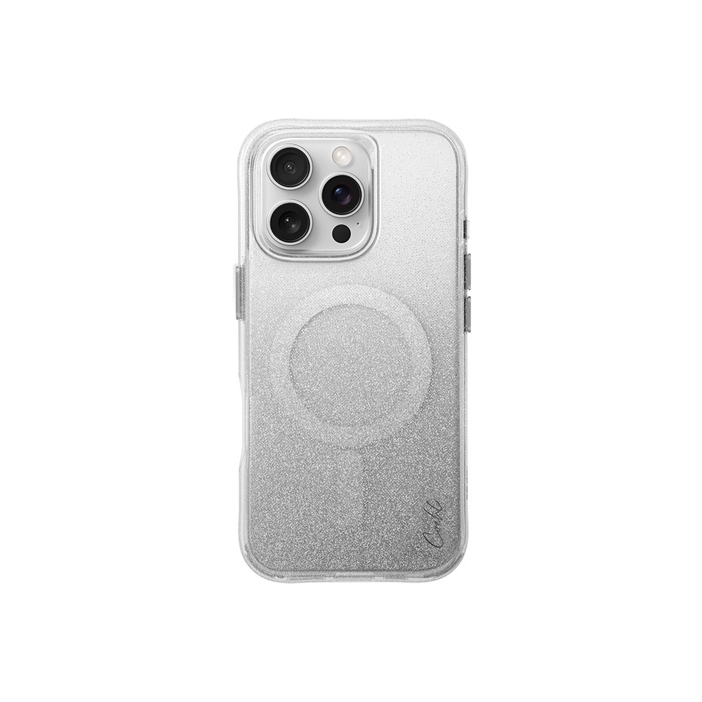 Apple iPhone 16 Pro Uyumlu Kılıf M-safe Şarj Özellikli Simli Arka Yüzey Askı Aparatlı Coehl Lumino Kapak