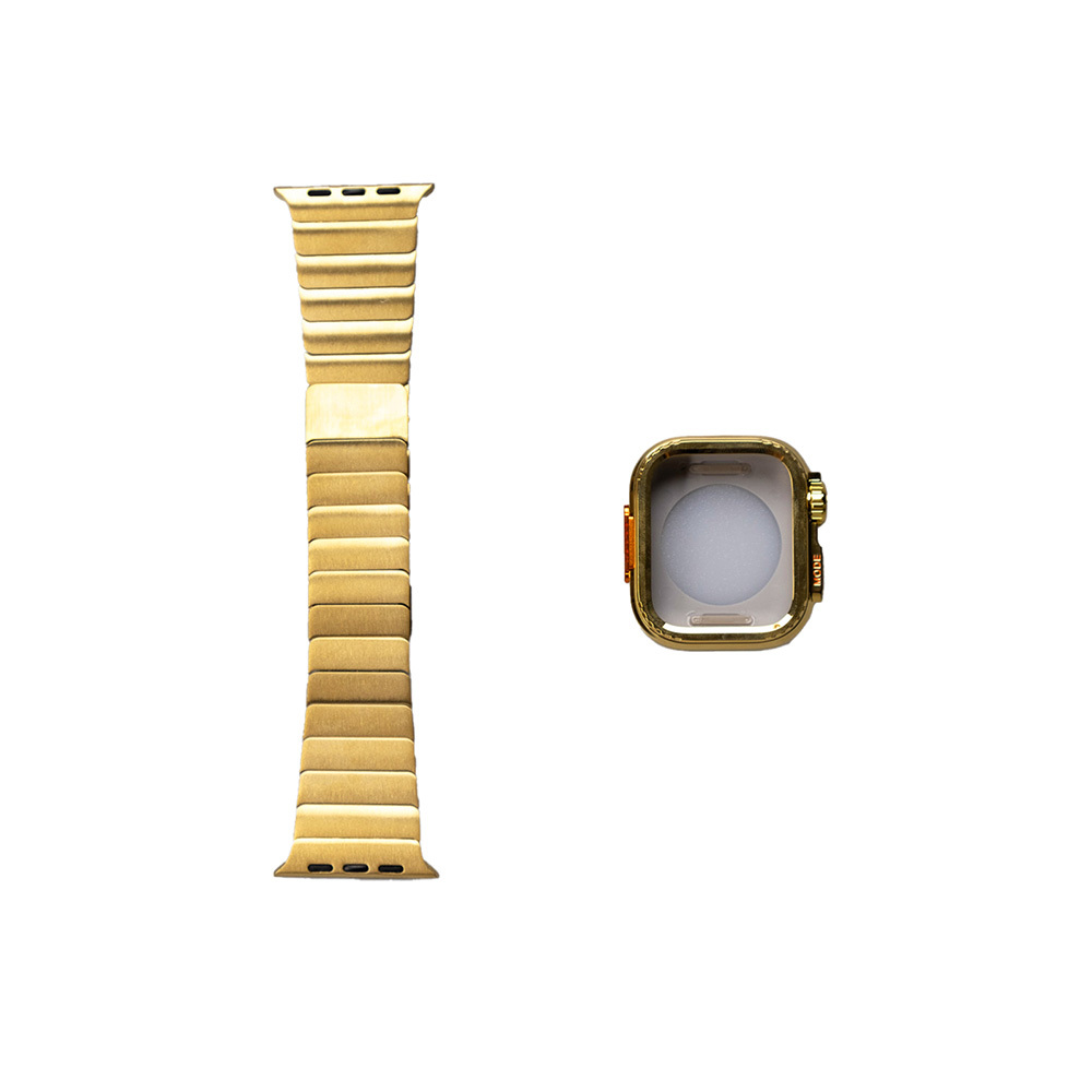 Apple Watch 7 45mm Uyumlu Zore KRD-126 Sert Kasa Koruyuculu Metal Kordon