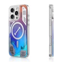 Apple iPhone 16 Pro Max Uyumlu Kılıf M-safe Şarj Özellikli Parlak Kumlu Sıvılı Tasarımlı Galaxy Fantasy Serisi Kapak