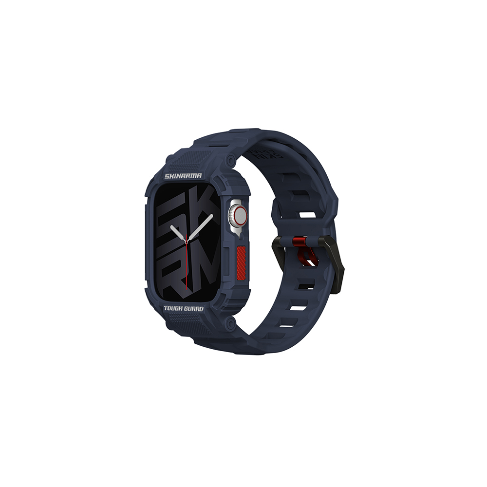 Apple Watch 7 45mm Uyumlu Skinarma Mecha 2in1 TPU Kasa Koruyucu + Silikon Kordon