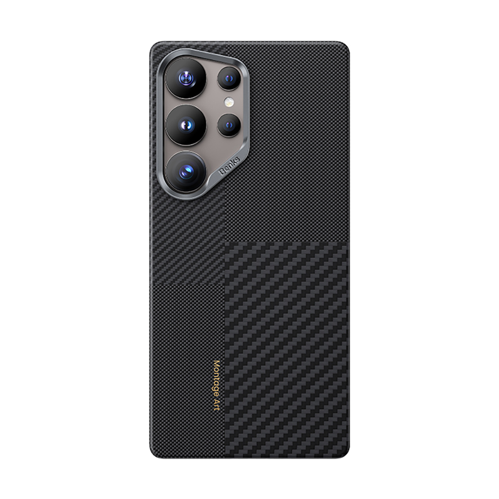 Samsung Galaxy S25 Ultra Uyumlu Kılıf M-safe Şarj Özellikli Karbon Fiber Benks Montage ArmorAir Kevlar Kapak