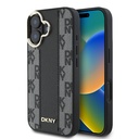 Apple iPhone 16 Plus Uyumlu Kılıf DKNY Orjinal Lisanslı M-safe Şarj Özellikli 3D Yazılı Checkered Pattern Kapak