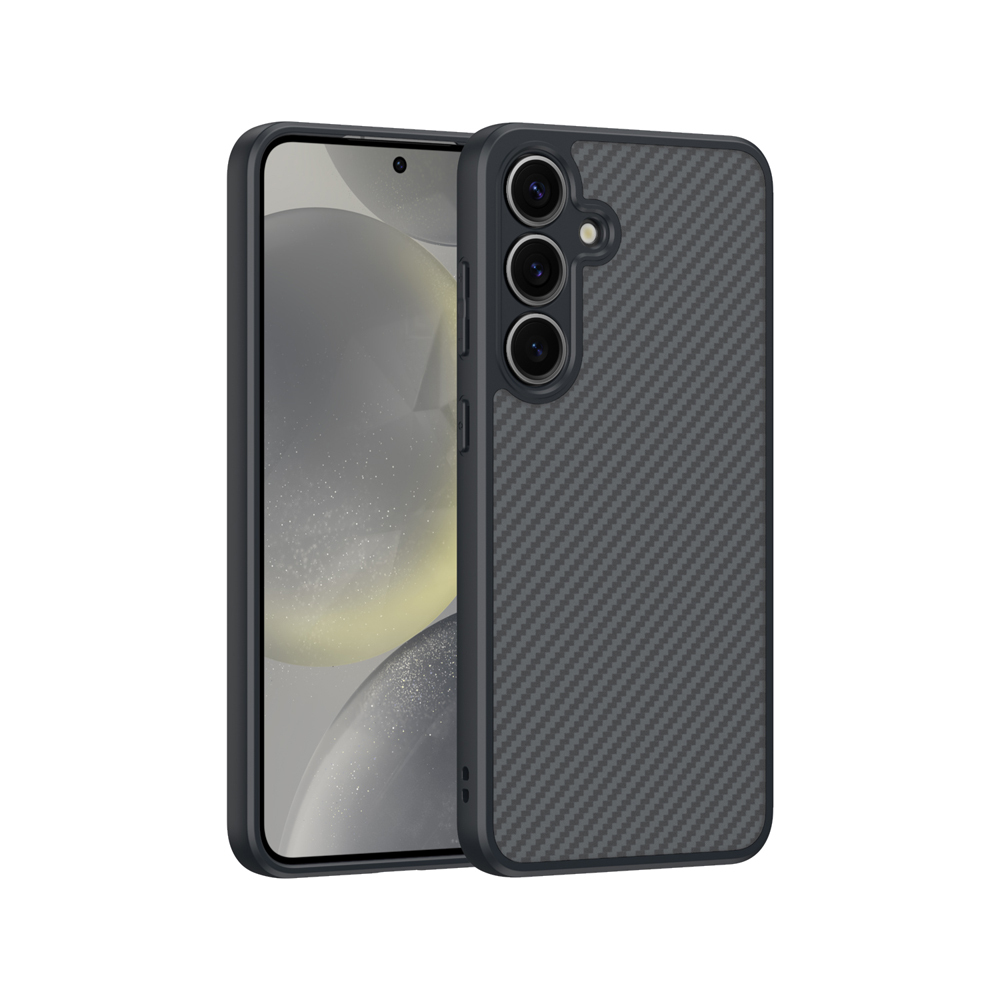 Samsung Galaxy S25 Uyumlu Kılıf M-safe Şarj Özellikli Karbon Fiber Tasarımlı Zore Elnino Kapak