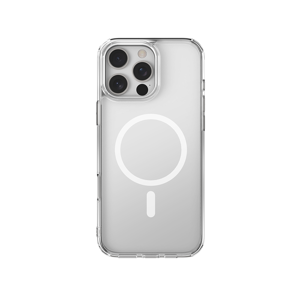 Apple iPhone 16 Pro Max Uyumlu Kılıf M-safe Şarj Özellikli Raptic Crystal M-safe Serisi Şeffaf Kapak