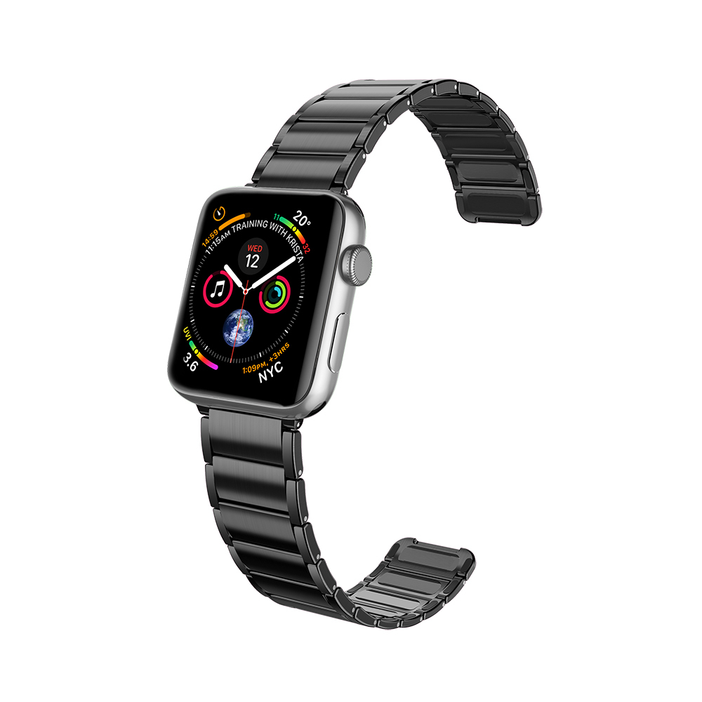 Apple Watch 7 45mm Uyumlu Raptic Classic Serisi Magnetik Metal Kordon
