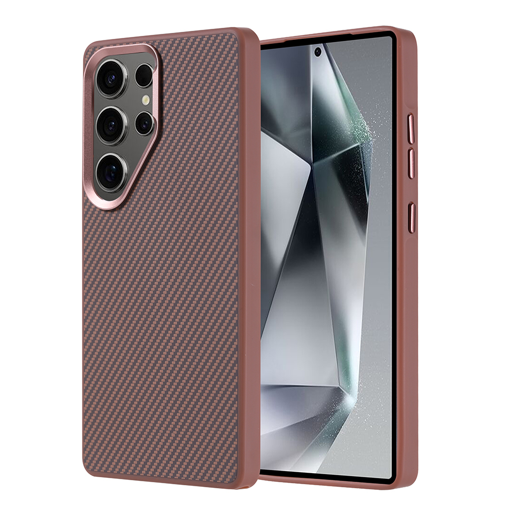 Samsung Galaxy S25 Ultra Uyumlu Kılıf M-safe Şarj Özellikli Karbon Fiber Görünümlü Zore Troy Kapak