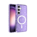 Samsung Galaxy S25 Uyumlu Kılıf M-safe Şarj Özellikli Parlayan Simli Saydam Renkli Zore Allstar Kapak