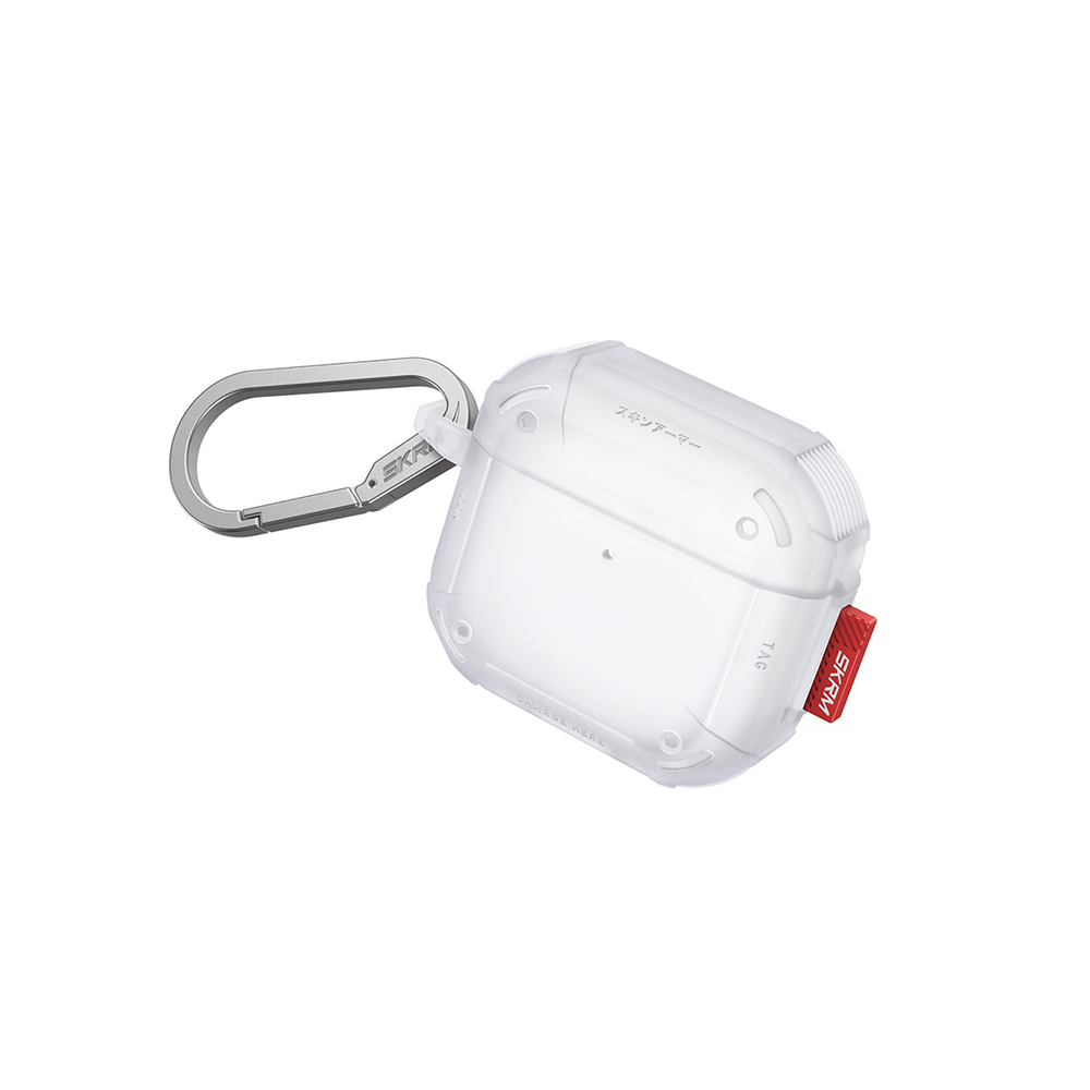 Apple Airpods 4 Uyumlu Kılıf Airbagli Yivli Köşe Tasarımlı 360 Derece Tam Koruma Skinarma Mecha CE Kılıf