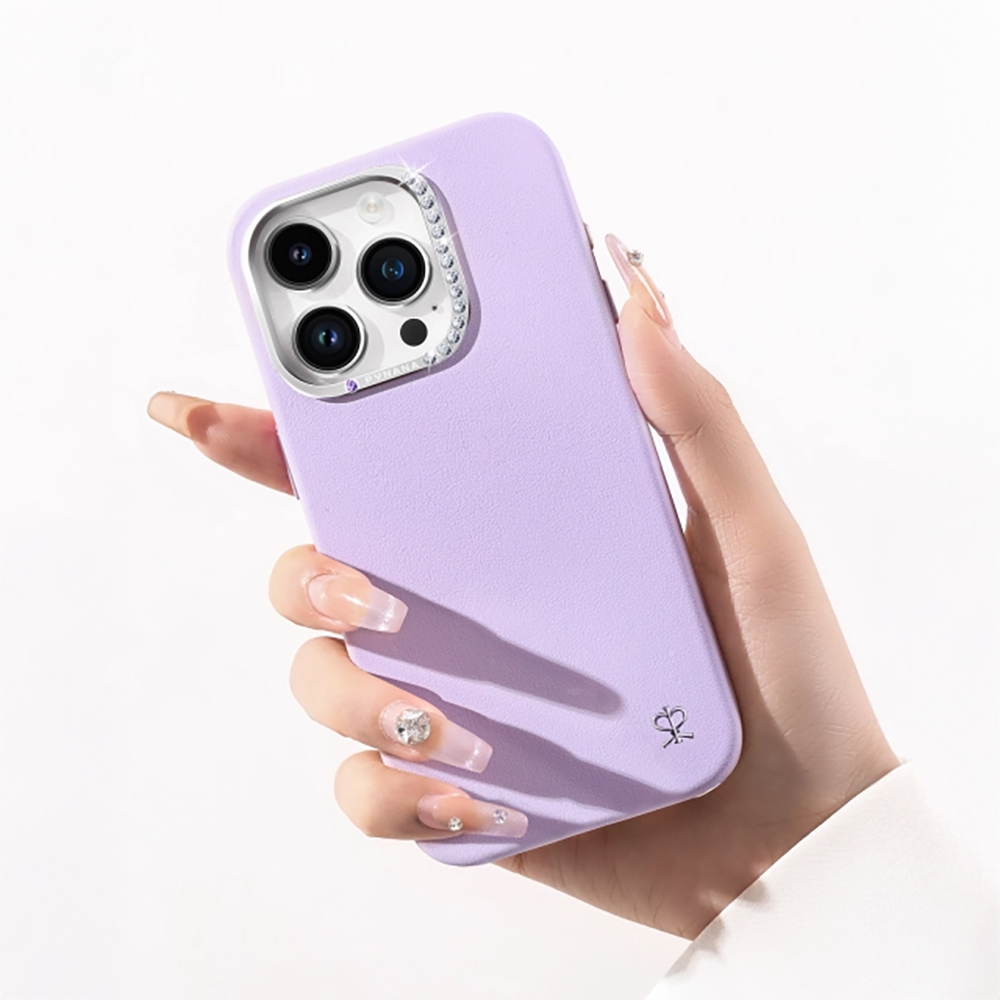 Apple iPhone 15 Pro Max Uyumlu Kılıf Suni Deri Tasarımlı Pynana Starry Serisi Kapak