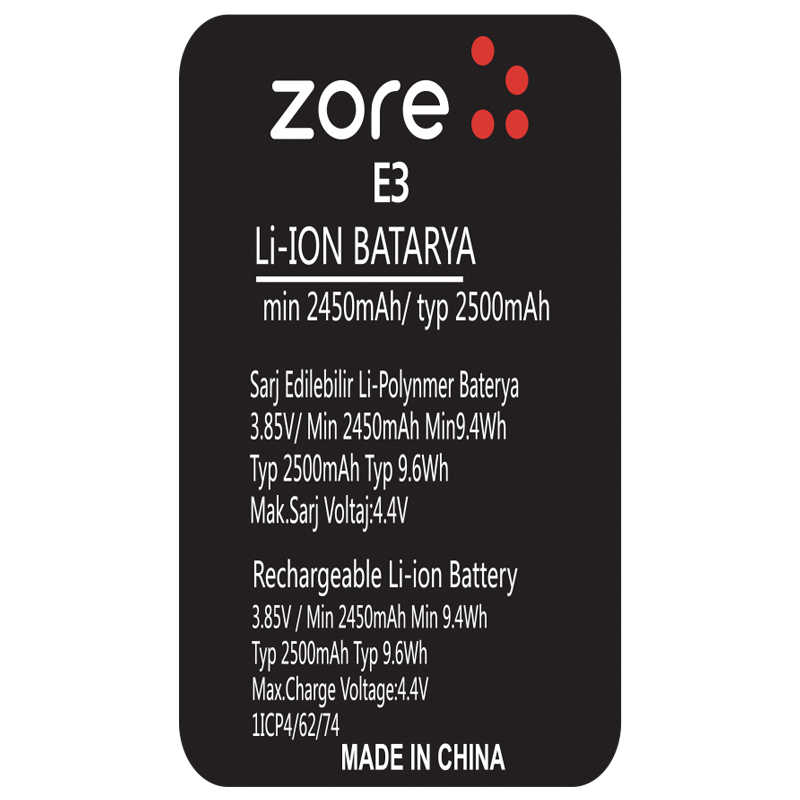 [RNZ-T7273] Vestel E3 Zore Quality Batarya
