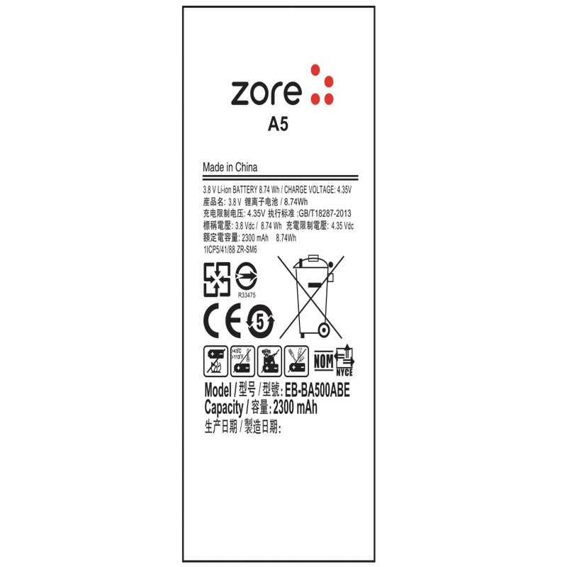 [RNZ-T7276] Samsung Galaxy A5 Uyumlu Zore Tam Orjinal Batarya