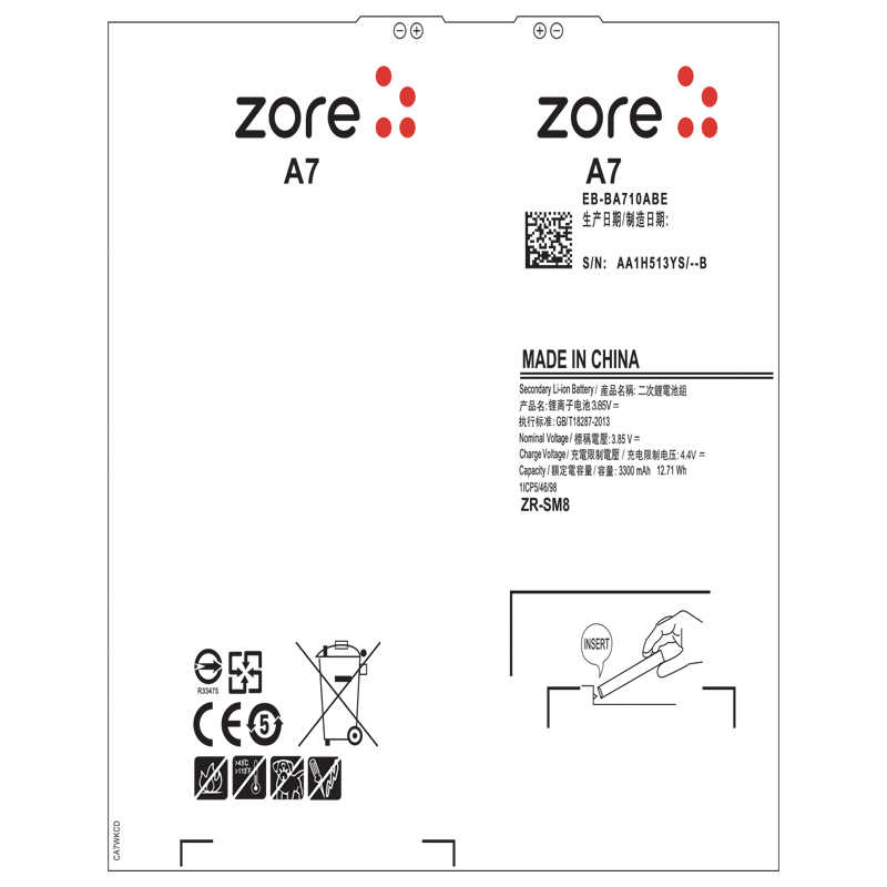 [RNZ-T7278] Samsung Galaxy A7 Uyumlu Zore Tam Orjinal Batarya
