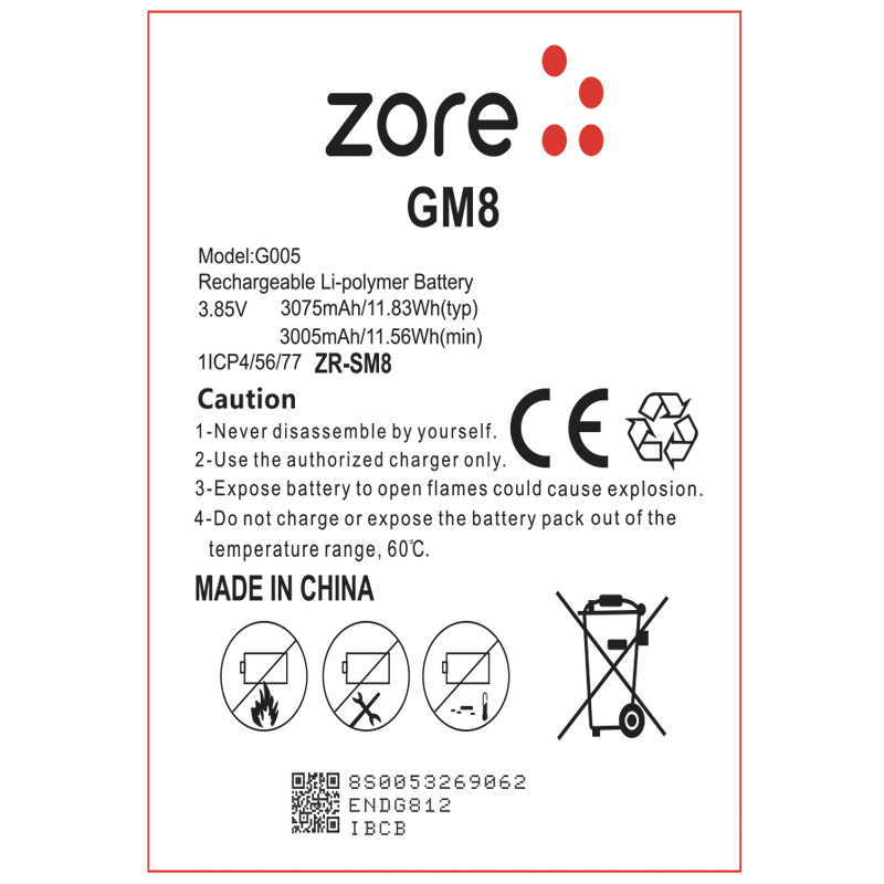 General Mobile 8 Uyumlu Zore Tam Orjinal Batarya