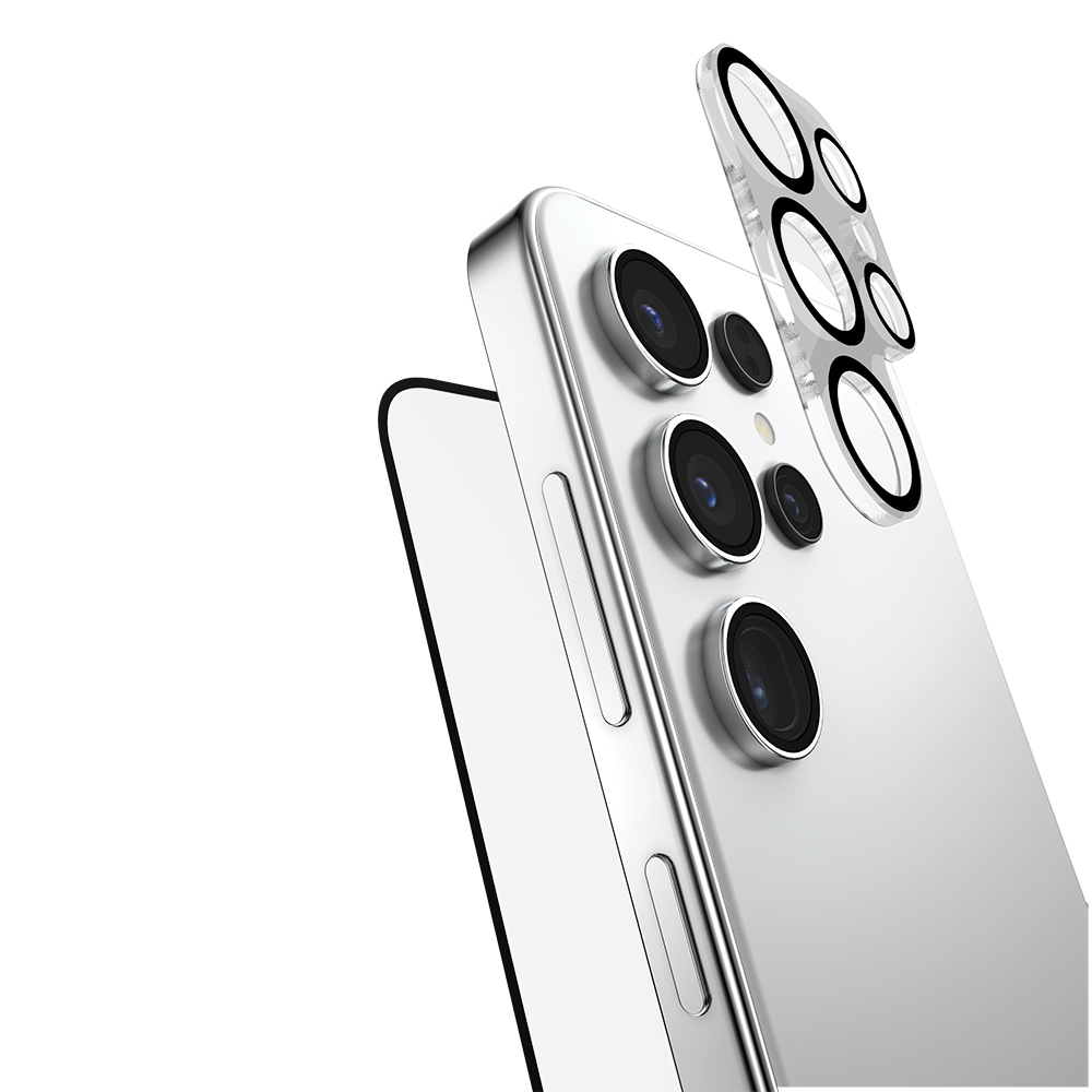 Samsung Galaxy S25 Ultra Uyumlu Raptic 2in1 Bundle Kit Parmak İzi BırakmayanTemperli Ekran Koruyucu + Lens Koruyucu Set