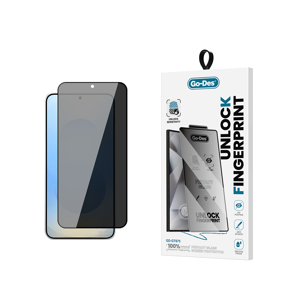 Samsung Galaxy S25 Uyumlu Go Des GD-001 Parmak İzi Bırakmayan Privacy 9H Temperli HD Cam Hayalet Ekran Koruyucu
