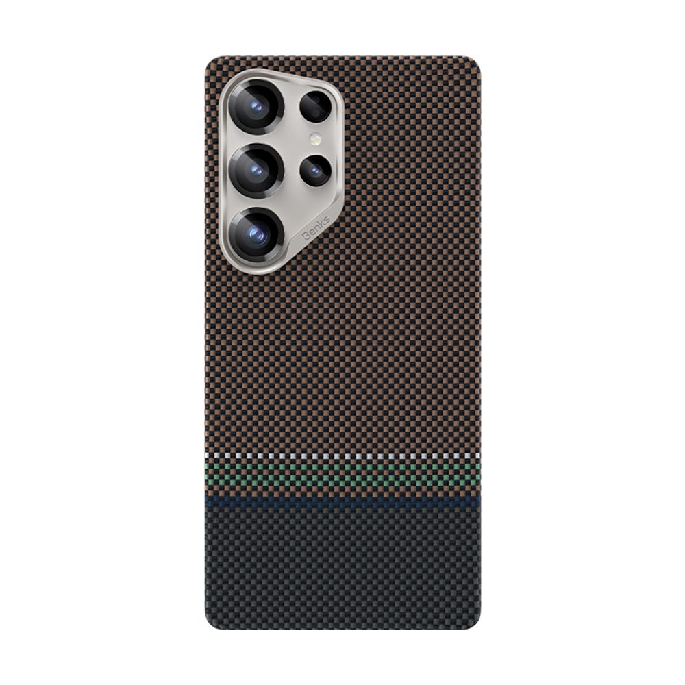 Samsung Galaxy S25 Ultra Uyumlu Kılıf M-safe Şarj Özellikli Karbon Fiber Tasarımlı Benks Prestige ArmorAir Kevlar Kapak