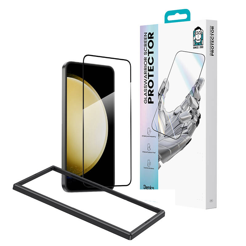 Samsung Galaxy S25 Plus Uyumlu Benks Glass Warrior Cam Ekran Koruyucu + Kolay Uygulama Aparatlı