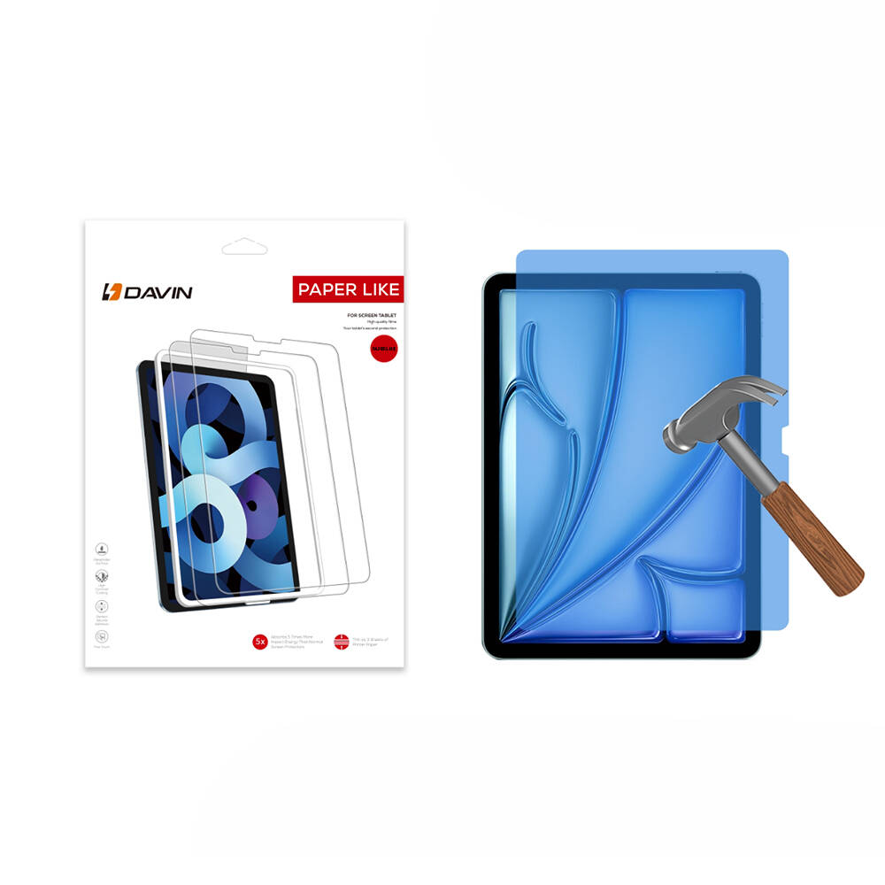 Apple iPad Air 13 2025 M3 Uyumlu Kağıt Hisli Mat ​​​​​​​​​​​​​​​Davin Paper Like Ekran Koruyucu