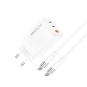 Recci RC85E GaN Teknolojili Hızlı Şarj Başlığı USB-A to Type-C PD 67W Kablolu Şarj Seti