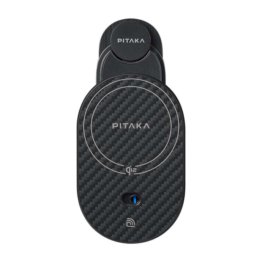 Pitaka MagEZ Pro 2 M-safe Şarj Özellikli Qi2 Aramid Fiber Araç Telefon Tutucu