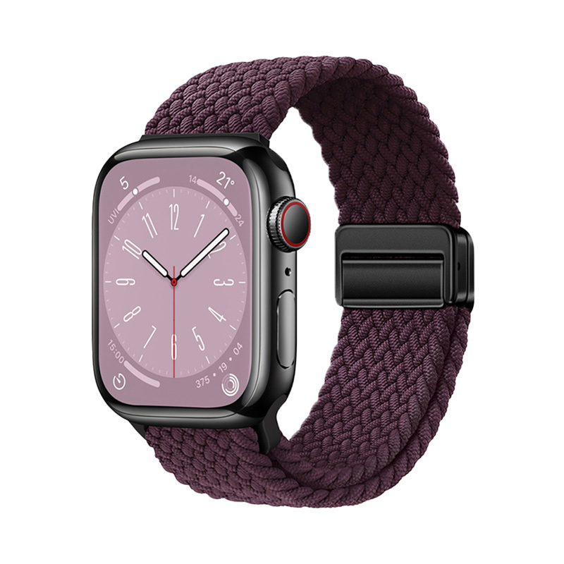 Apple Watch 7 45mm Uyumlu Zore KRD-134 Örgü Tasarımlı Hasır Kordon Strap Kayış
