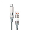 Lenyes LC543 4in1 Hızlı Şarj Özellikli USB-A - Type-C + Type-C to Lightning Data ve Şarj Kablosu 240W 1M