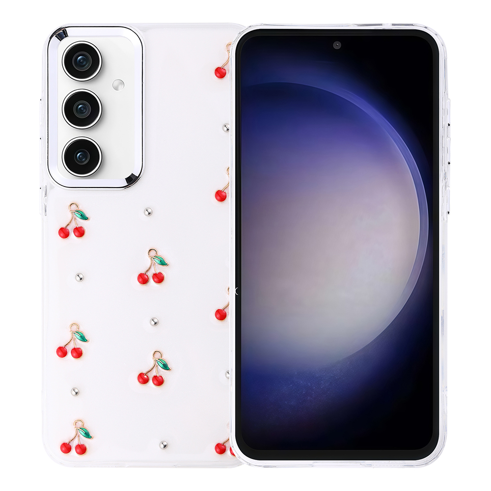 Samsung Galaxy S23 FE Uyumlu Kılıf Airbag Tasarımlı Simli Şeffaf Zore Kutup Kapak