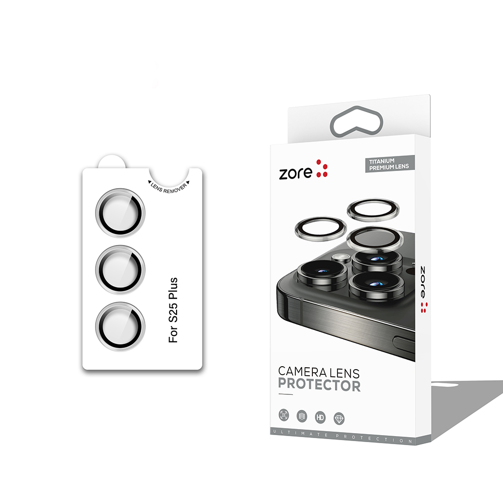 Samsung Galaxy S25 Plus Uyumlu Zore CL-12 Premium Safir Parmak İzi Bırakmayan Anti-Reflective Kamera Lens Koruyucu