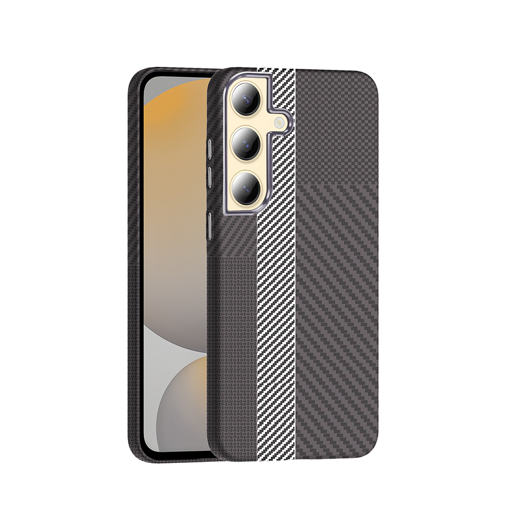 Samsung Galaxy S24 Uyumlu Kılıf M-safe Şarj Özellikli Karbon Fiber Görünümlü Zore Gros Kapak