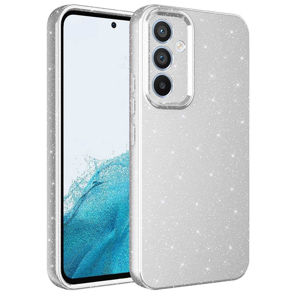 Samsung Galaxy S24 FE Uyumlu Kılıf Kamera Korumalı Simli Lüks Zore Koton Kapak