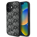 Apple iPhone 16 Uyumlu Kılıf DKNY Orjinal Lisanslı M-safe Şarj Özellikli 3D Yazılı Grid Pattern Kapak