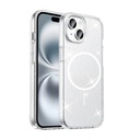 Apple iPhone 15 Uyumlu Kılıf M-safe Şarj Özellikli Parlayan Simli Saydam Renkli Zore Maris Kapak