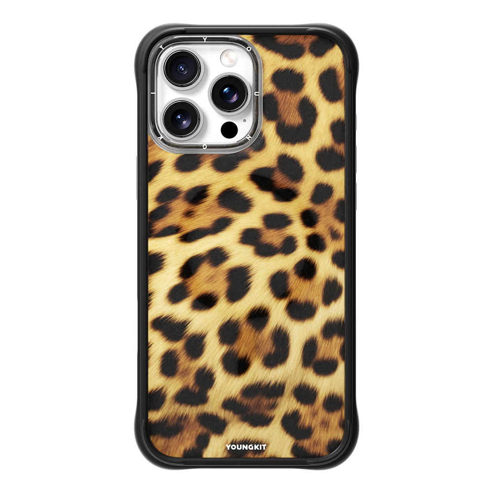 Apple iPhone 15 Pro Max Uyumlu Kılıf M-safe Şarj Özellikli Youngkit Leopard Serisi Kapak