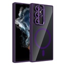 Samsung Galaxy S23 Ultra Uyumlu Kılıf Standlı ve Kamera Lens Hediyeli M-Safe Şarj Özellikli Zore Etro Kapak