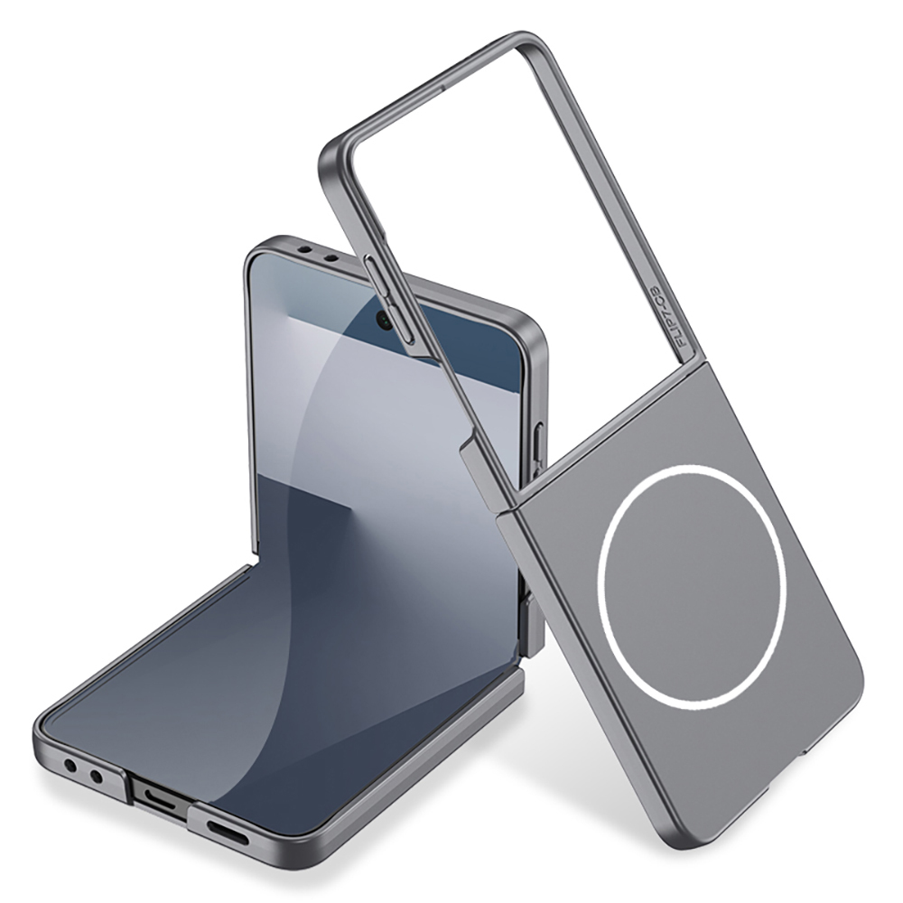 Samsung Galaxy Z Flip 7 Uyumlu Kılıf Wireless Şarj Özellikli Zore Kıpta M-safe Kapak
