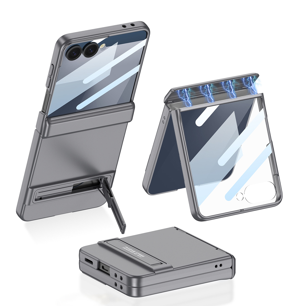 Samsung Galaxy Z Flip Uyumlu 7 Kılıf Zore Kıpta Standlı Kapak