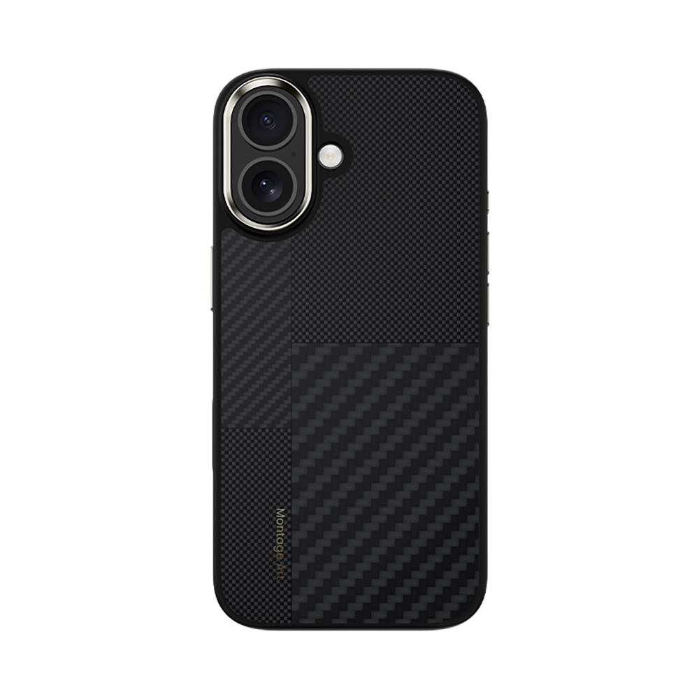 Apple iPhone 17 Uyumlu Kılıf M-safe Şarj Özellikli Karbon Fiber Benks Montage Hybrid ArmorPro Kevlar Kapak