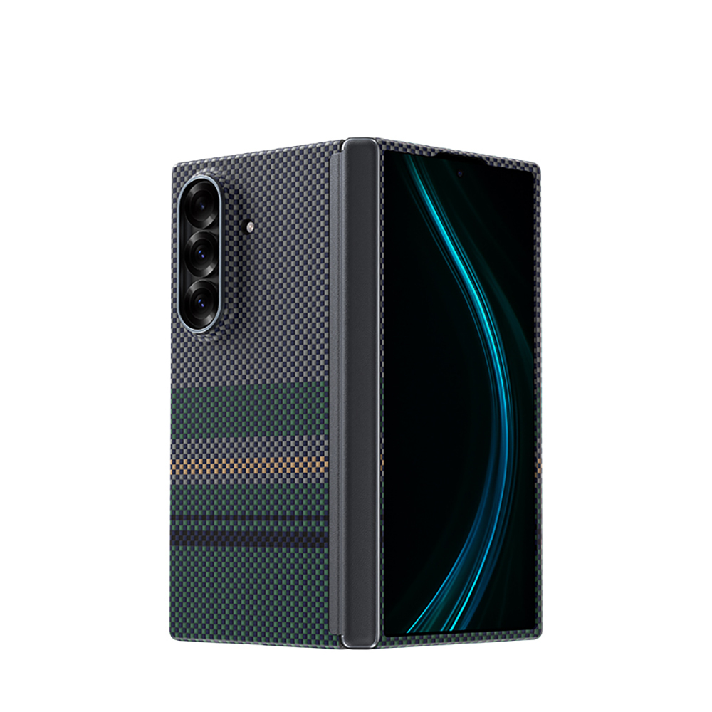 Samsung Galaxy Z Fold 7 Uyumlu Kılıf M-safe Şarj Özellikli Karbon Fiber Tasarımlı Benks Aurora ArmorAir Kevlar Kapak