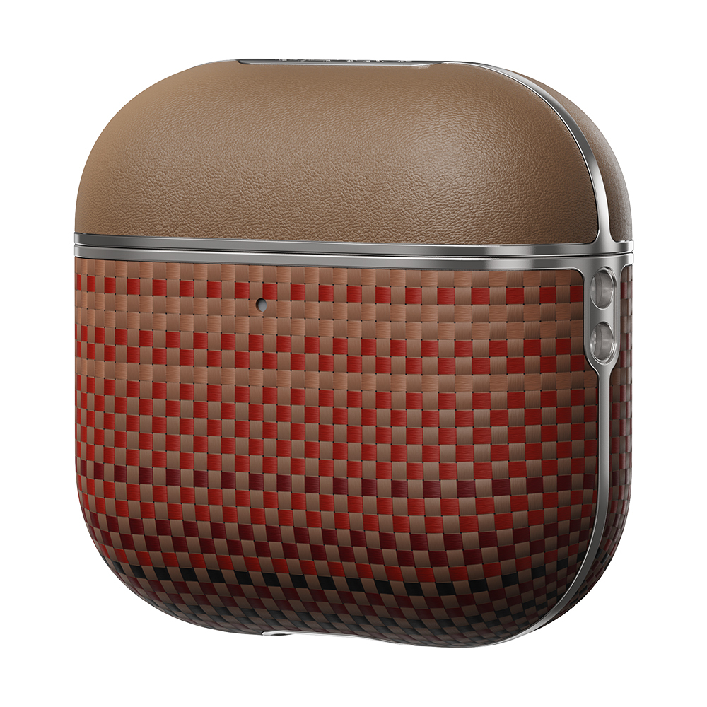 Apple Airpods Pro 2 Uyumlu Kılıf Aramid Fiber Pitaka Tactile Woven Sunset-Moonrise Serisi Sunset Kapak