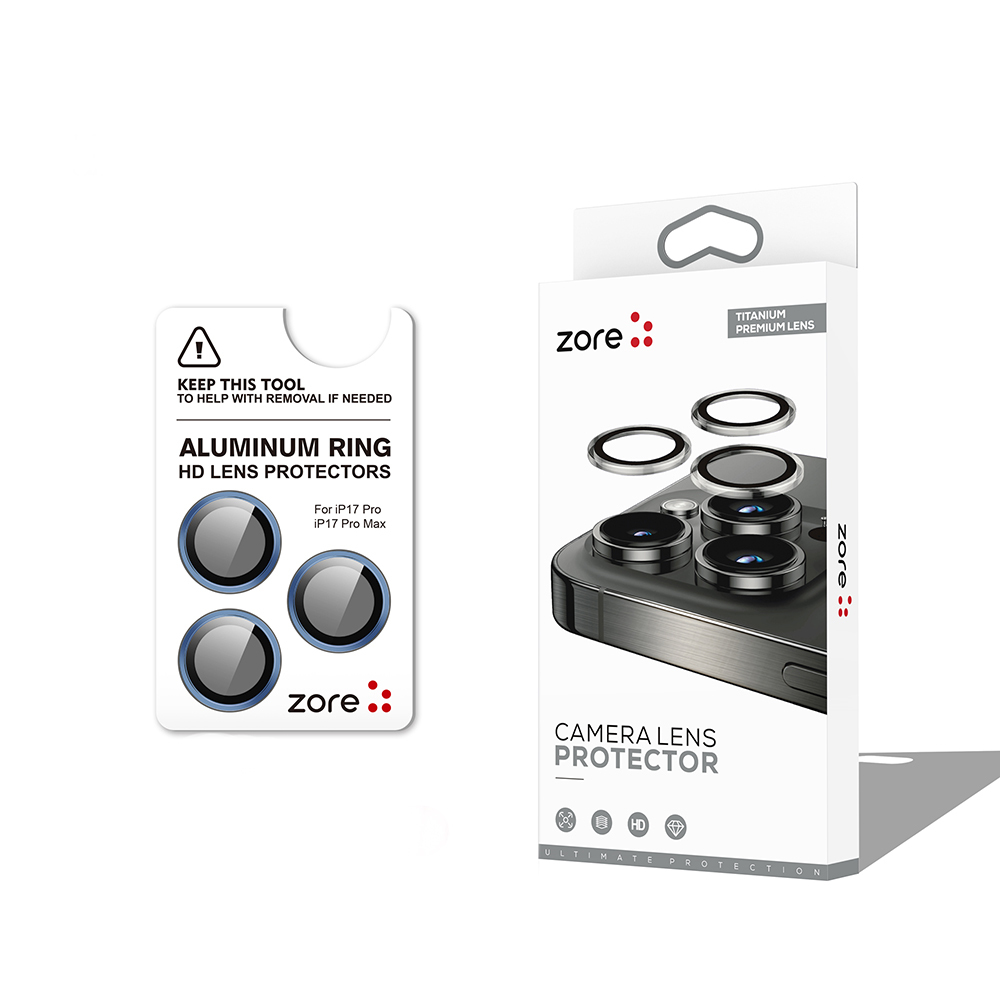 Apple iPhone 17 Pro Max Zore CL-12 Premium Safir Parmak İzi Bırakmayan Anti-Reflective Kamera Lens Koruyucu