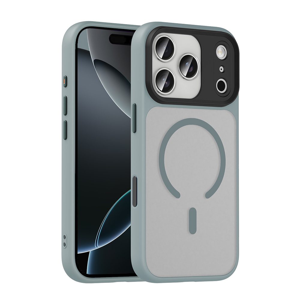 Apple iPhone 17 Pro Kılıf Mat Arka Yüzey Wireless Şarj Özellikli Zore Flet M-safe Kapak
