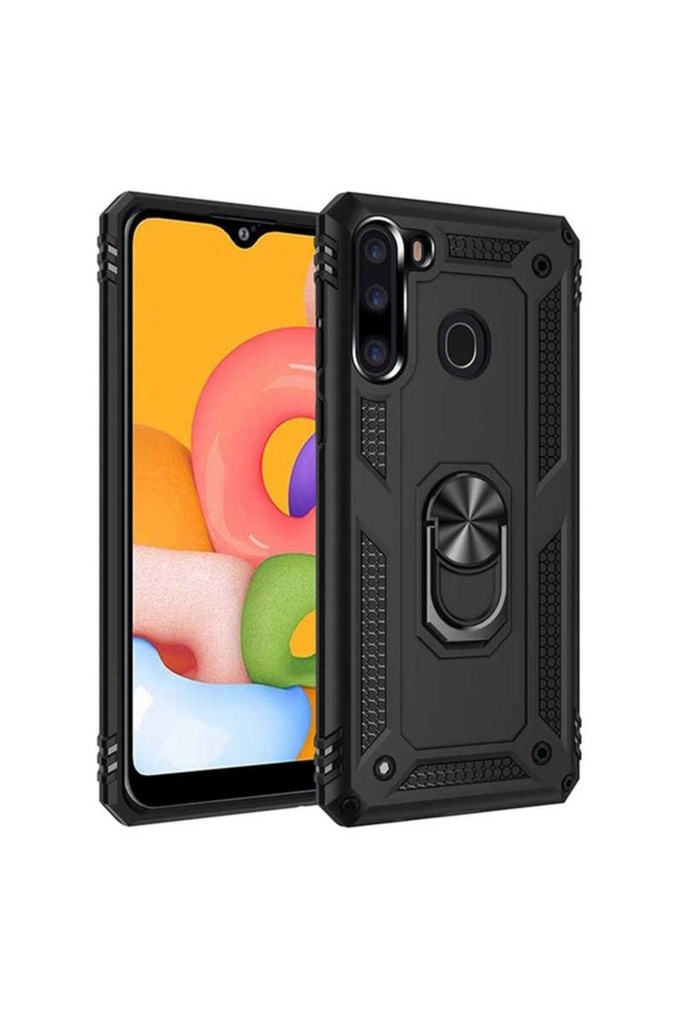 [RNZ-TA37509] Samsung Galaxy A21 Uyumlu Kılıf Zore Vega Kapak (Siyah)
